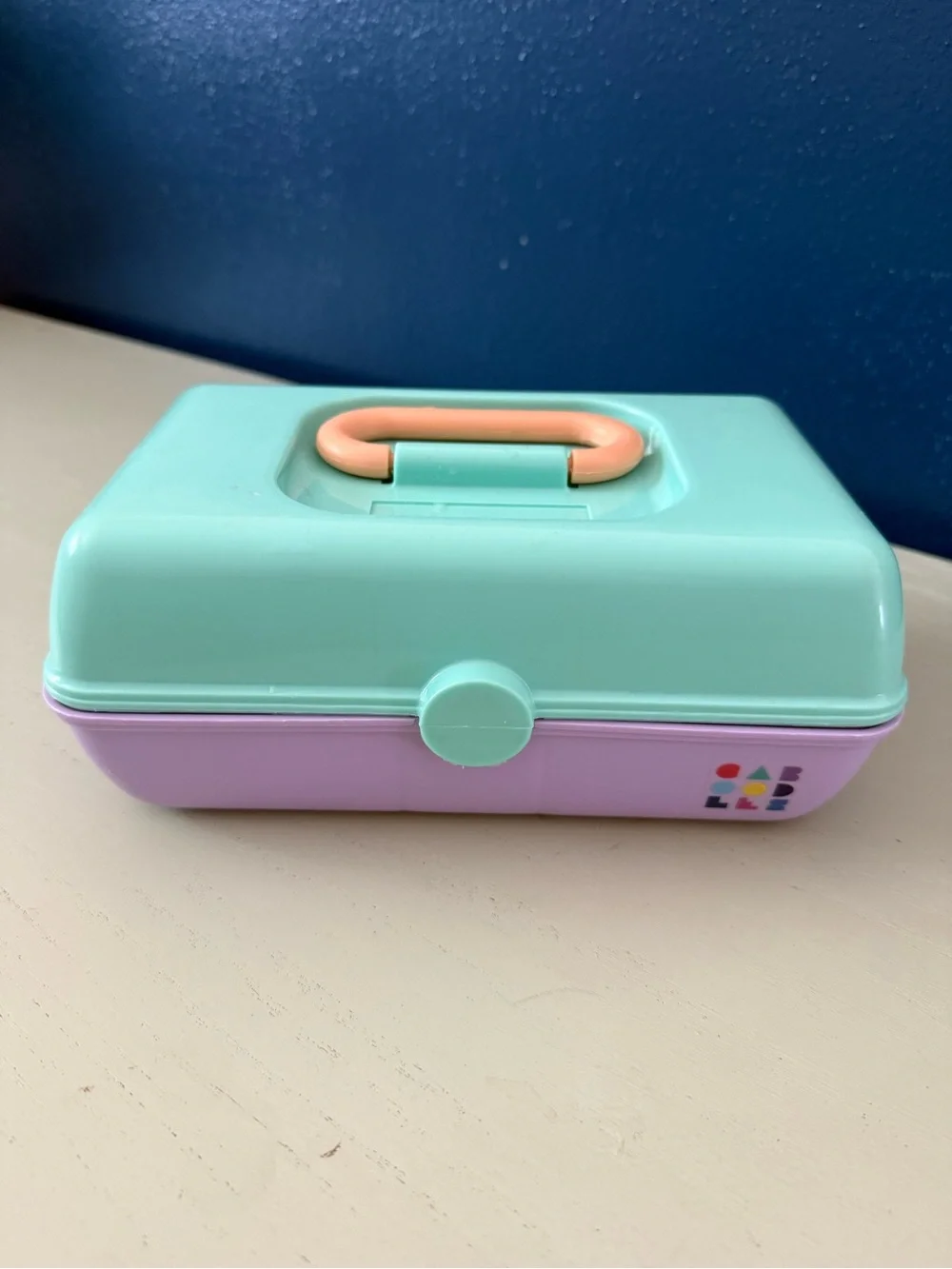 Retro Caboodles Green Purple Cosmetic Makeup Jewelry Case with Mirror 9